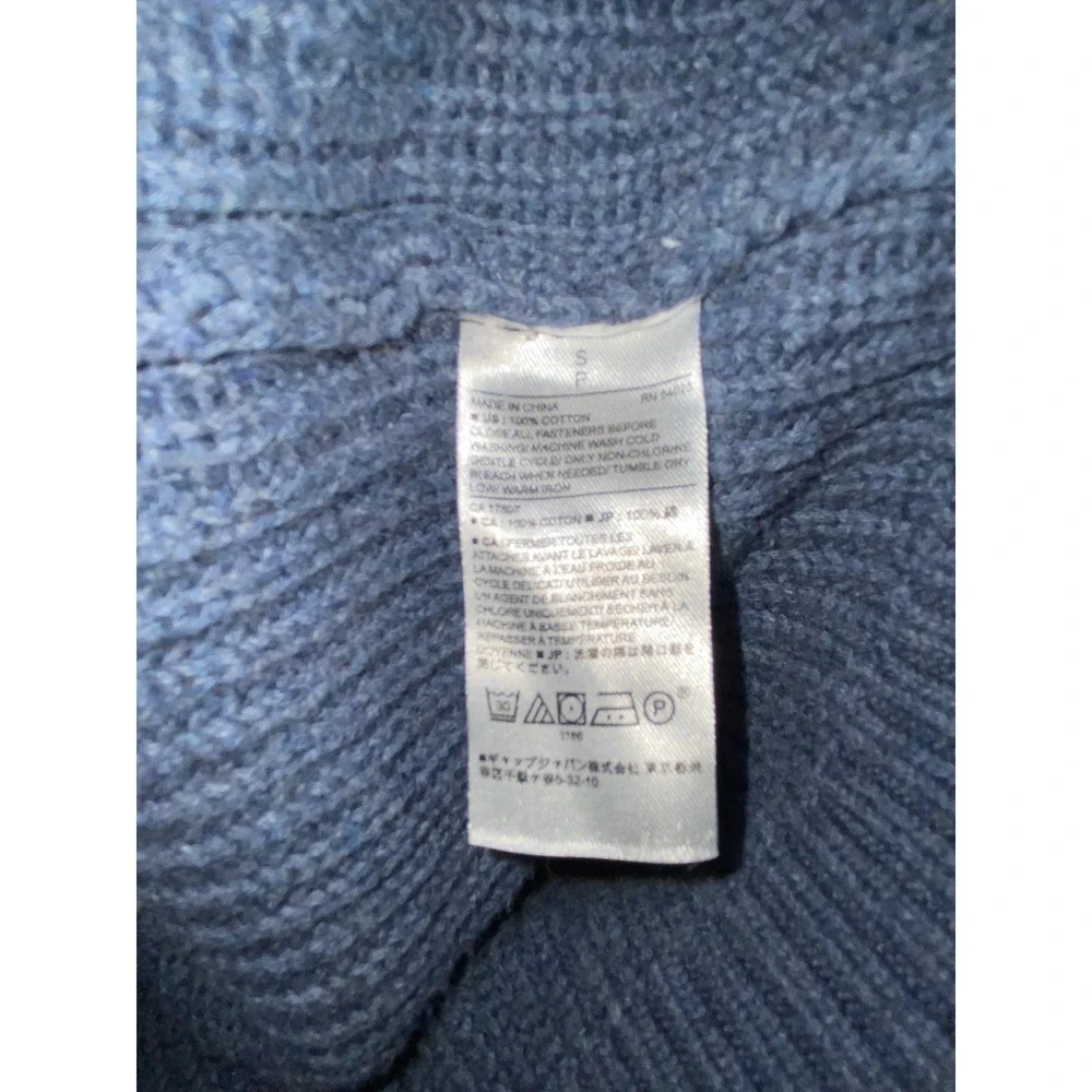 Banana Republic Cardigan Mens S Blue Shawl Collar Mixed Stitch Cotton Sweater